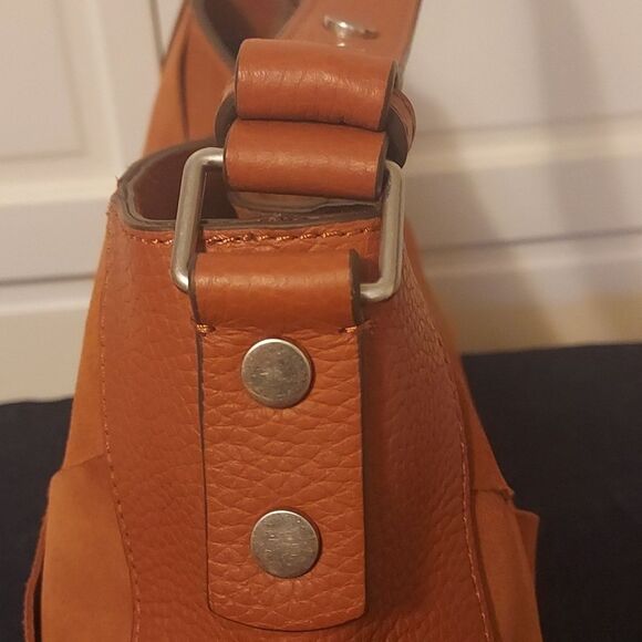 Nordstrom Treasure and Bond Suede Hobo Shoulder Crossbody Bag Orange Rust W… - Picture 11 of 13